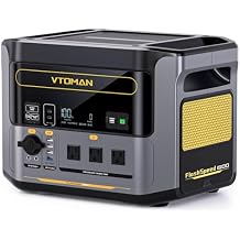 VTOMAN FlashSpeed 1000 Portable Power Station with Jumper Cables, 828Wh LiFePO4 Solar Generator & Car Jump Starter, 1H Fast Charging, 2000W Peak for Home Backup, Camping, Roadside Emergencies