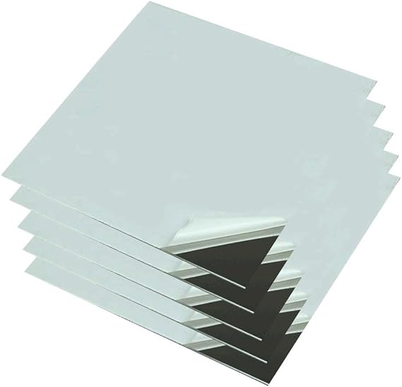 304 Stainless Steel Plate, Mirror Polished Treatment, Metal Raw Material, Used for Home Decoration, Size 100mm X 100mm, Thickness Optional, 1pc.(Thick:0.5mm 5pcs)