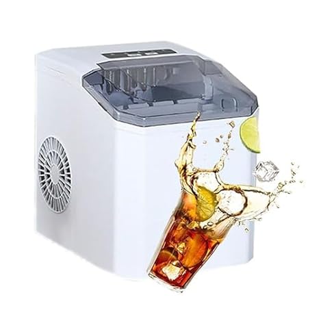 Ice Maker Machine Portable, Nugget Ice Cube Maker for Home Kitchen, Office, Bar & Restaurant with Ice Scoop and Basket - Electric Countertop Ice Maker