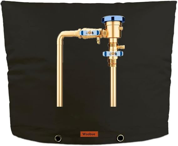 Insulated Pouch - Outdoor Pipe Insulation, Winter Well Head Cover, Sprinkler Valve Cover (Black, 36''W*30''H)