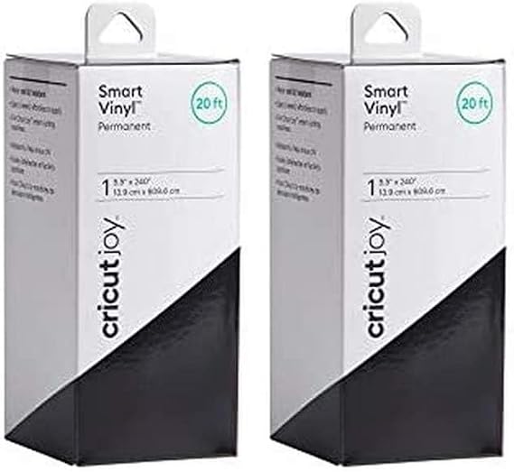 Cricut Smart Permanent Vinyl (5.5in x 24in, Black) for Joy Machine - matless Cutting for Shapes up to 4ft, Repeated cuts up to 20ft (Pack of 2)