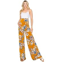 My Bump Women's Maternity Casual Bohemian Damask Palazzo Pants W/Tummy Control