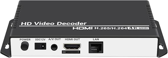 H.265 H.264 HD Video Audio Decoder IP Camera Decoder HTTP RTSP M3U8 RTMP UDP Unitcast to HDMI AV RCA Decoder for Advertisement Display, Decoding Video Encoder, Decoding IP Camera