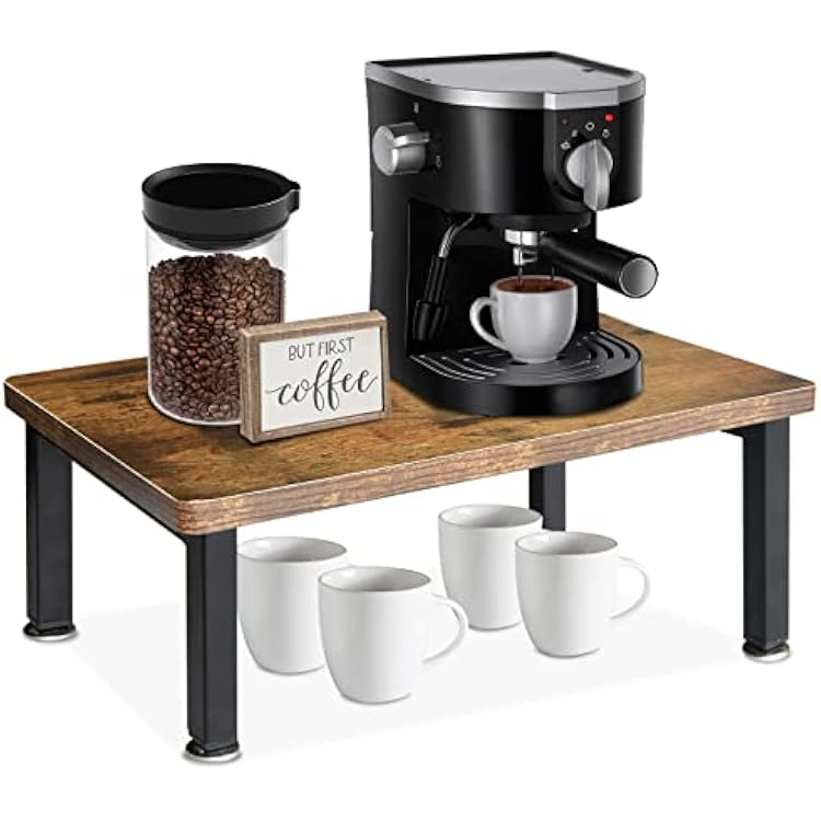 Coffee Bar Accessories and Organizer Countertop, Coffee Station Organizer for Decor, Wood Counter Shelf for Kitchen Office Home