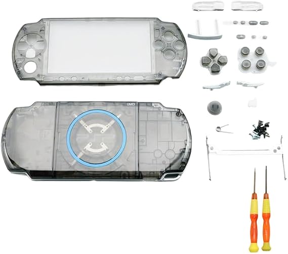 Narwhalss Replacement Shell Set for PSP3000 Modified DIY Changing Case Front Cover Intermediate Frame Back Cover Button Complete Screw Set with Precision Screwdriver for PSP 3000 3001 3002 3003 3004