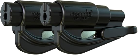RESQME The Original Compact Emergency Keychain Car Escape Tool, Seatbelt Cutter and Window Breaker, Made in USA, Pack of 2