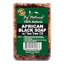 By Natures 100% Natural African Black Soap With Tea Tree Oil 6.0 Oz (Pack of 1)