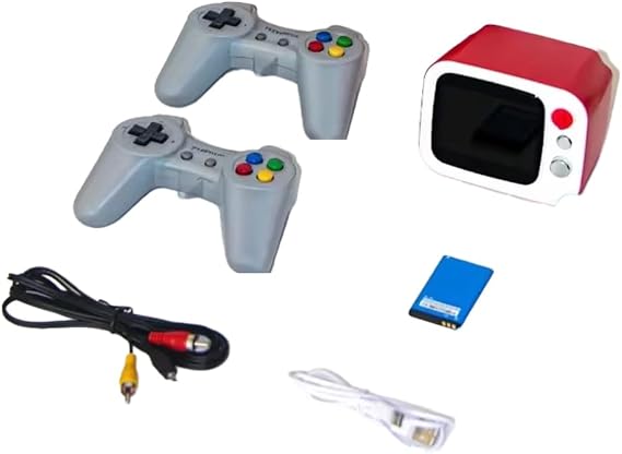 Portable H7 Retro Game Console, Small TV Model, Dual Controllers, 3.5-Inch HD Screen, 740 Games, Red