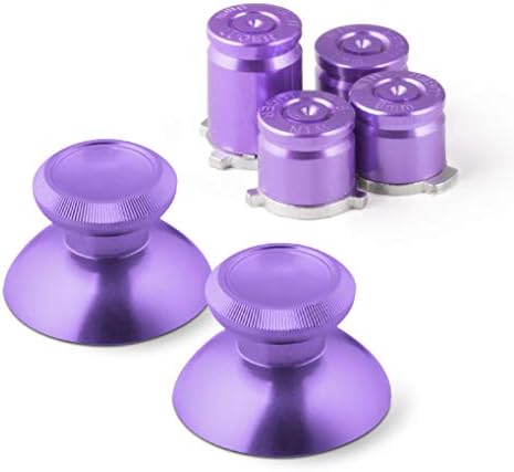 Metal Thumbsticks Joysticks for Xbox One Controller, Aluminum Alloy ABXY Bullet Buttons Analog Grip Replacement Parts for Xbox One SXSeries X Controllers with Installation ToolPurple