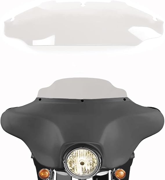 Clear 6" Wave Windshield Windscreen Compatible for 96-13 Harley Davidson Touring Street Glide Electra Glide FLHT FLHTCU Ultra Classic Glide FLHX FLHTK Tri Glide 1996-2013