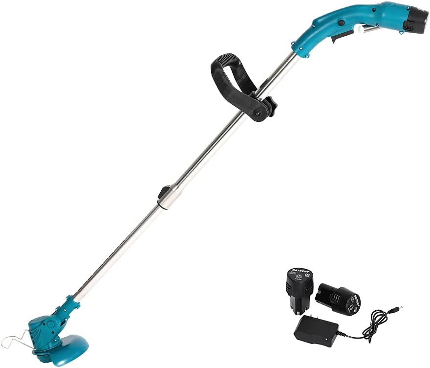 String Trimmer Edger, Cordless Weed Whacker Grass Eater Lawn Cutter, Lawn Mower, 2 Lithium-ion Battery Powered 24V 4000mah, Teal