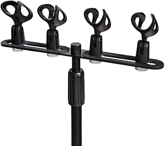 CH4 Mini 4 Mic Mount Bar with Standard 5/8-Inch Thread Suitable for Most Microphone Stands Boom Arms