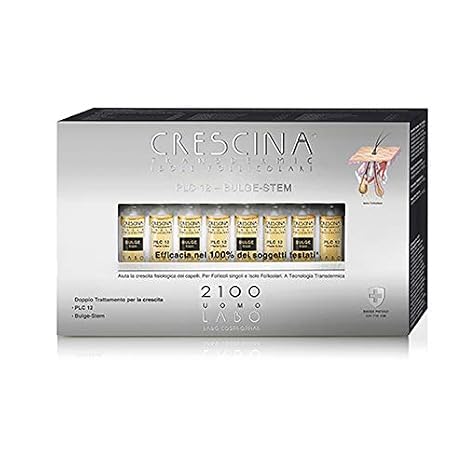 Crescina Transdermic Plc 12 Bulge Stem Anti Hair Loss Treatment 2100 Man 20 Vials
