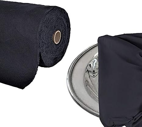 Fabric Hut Anti-Tarnish Anti Tarnish Silver Cloth by The Yard (Black)
