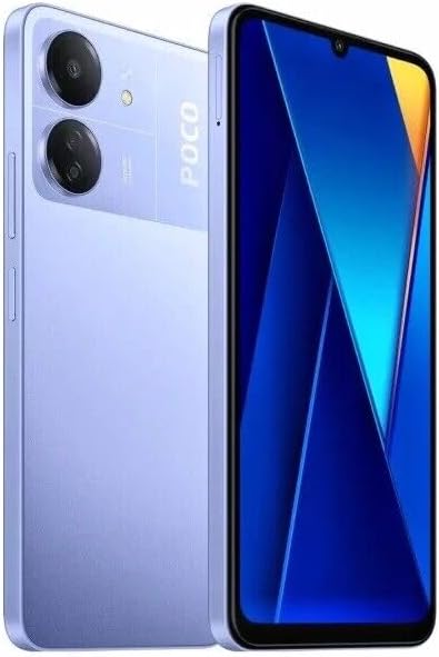 Poco C65 4G LTE GSM (128GB + 6GB) 50MP Triple Camera 6.74" Octa Core (Tmobile Mint Tello Global) Global Unlocked + (w/Fast 33w Car Charger) (Purple Global ROM)