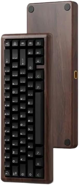 KBDfans DUSK67 Mechanical Keyboard Kit With Walnut Case Aluminum PC FR4 Plates QMK VIA Programmable Hot Swappable For Laptop PC Gaming Compatible With Most Keycaps Switches(DUSK67-KIT)