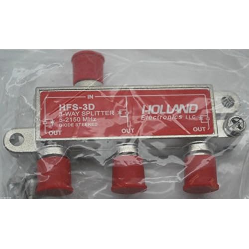 FYL 3-Way Coax Splitter Holland HFS-3D 5-2150Mhz Dish Network Approved Hopper & Joey