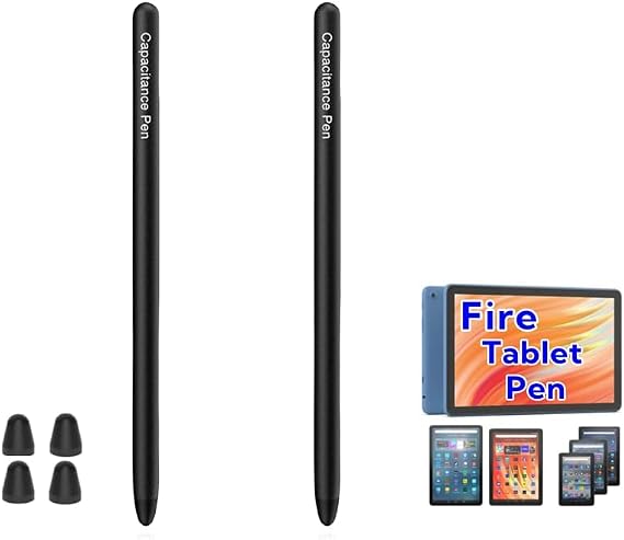 Stylus Pen for Fire HD 7/7plus/8/8plus Kids 10 Fire Max 11 Tablet Pen (2PCS Black)