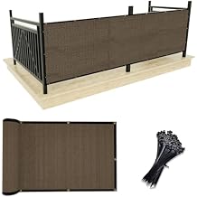 UPGRADE Balcony Privacy Screen Fence Commercial Shade Cover 3' x 10' with Ties Durable and UV Resistant Perfect for Deck Patios-Mocha, Customizable