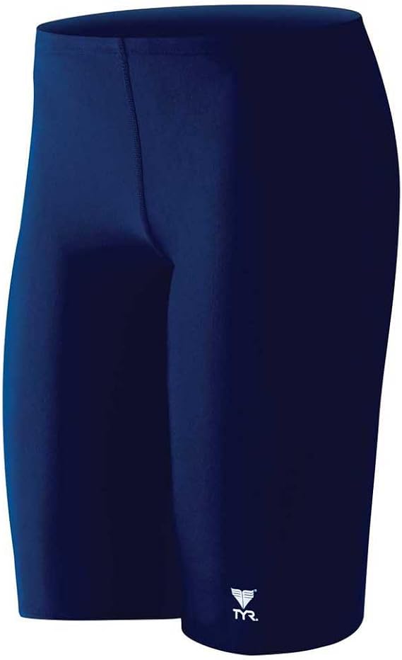 TYR Sport Boys' Solid Jammer Swim Suit,Navy,26