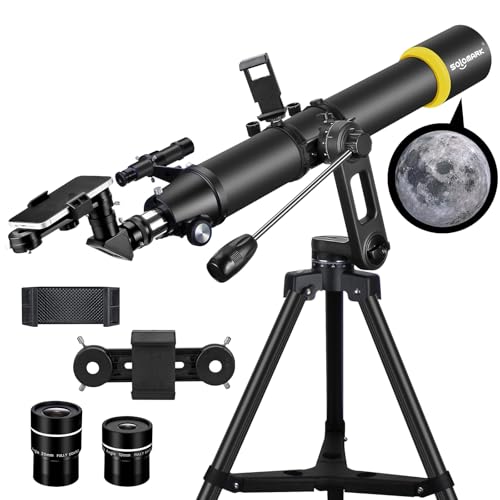 Telescope for Adults, Professional High Powered 90mm Aperture 800mm Refractor Telescopes for Astronomy Beginners with AZ Mount Tripod & Phone Adapter