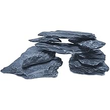 Natural Slate Stone 5 to 7 Inches - USA Sourced and Packaged for Aquascaping Aquariums, Terrariums, Paludariums, Reptile Enclosures, and Gardens (10lbs)