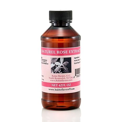 Bakto Flavors Natural Rose Extract, 4 Fluid Ounces
