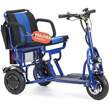 Alton Folding Mobility Scooter - Cougar Lightweight Portable Scooter for Adults, 3 Wheel Motorized Scooter - Travel Scooters for Adults, Loads 280lbs - Only 49.6lbs - 15mi Range (Blue)