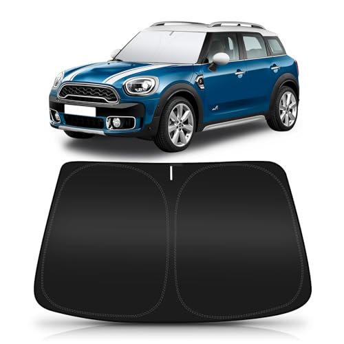 BESTVIEW Car Windshield Sun Shade Compatible with Mini Cooper F55, Cooper S, Hardtop 4 Door 2015-2024 2025, Foldable Reflective Sunshade for UV Protection & Heat Reduction