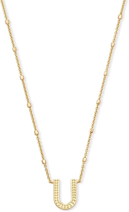 Kendra Scott Letters A-Z Pendant Necklace for Women, Fashion Jewelry, 14k Gold-Plated Brass