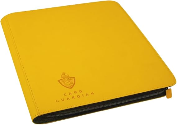 Card Guardian 12 Pocket Card Binder with Zipper, Yellow | Premium Trading Card Binder, Holds 480 Cards, Side-Loading TCG Binder, For MTG, Lorcana, Match Attax, One Piece & More