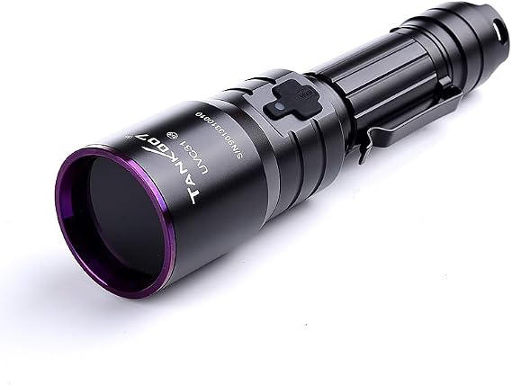 TANK007 UVC31 UV Flashlight, Black, for Fluorescent Flaw Detection, Criminal Investigation, Biological Research
