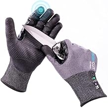 JDL ANSI A9 Highest Level Cut-Resistant Work Gloves, B-COMBTM Breathable Cut Gloves with Extended Thumb Reinforcement, Non-Slip, Durable, Touchscreen, Black, Medium