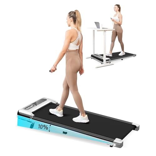 Under Desk Treadmill, Walking Pad for Home and Office, 2.5 HP Portable Walking Jogging Running Machine with Remote Control and LED Display, Sliver