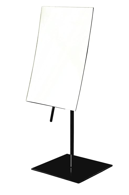 JERDON 5" x 8" Tabletop Makeup Mirror - 3X Magnification - Black - JP358BK