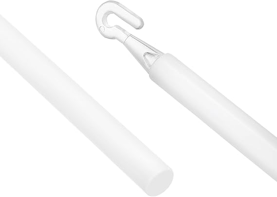 uxcell 35" Blinds Wand Replacement, White Plastic Tilt Wand with Hooks for Vertical Blinds, Cordless Curtains & More