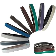 45Pcs Sanding Belts Set 80-5000 Grit Wear-Resistant Sharpening Belt Replacement Kit Grinding Abrasive Belt Assorted Kit 1/218inch for Metal Wood Fiberglass Rubber