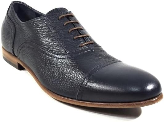 Men's Blue Soft Leather Oxford Shoes, 42 EU, 9.5 Wide, Navy