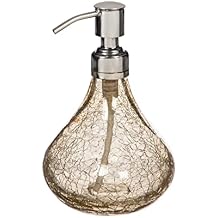 Evergreen Crackle Glass Soap Pump, Gold