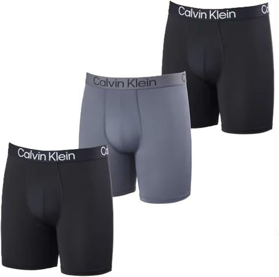 Calvin Klein Microfiber Men's Boxer Briefs, 3 pack, Black Assortment, Medium