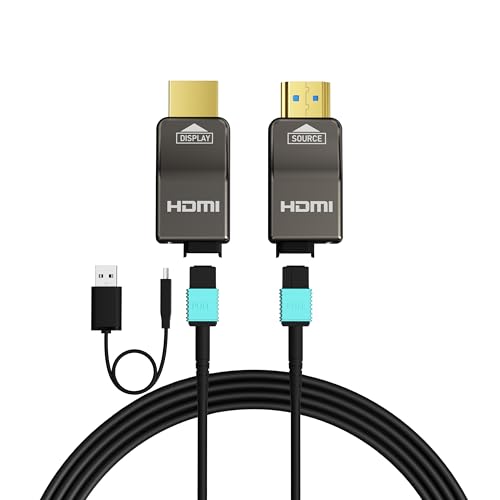 8K Detachable Full Fiber Optic Armored HDMI 2.1 Cable 3FT, Ultra High Speed 48Gbps, Support 8K@60Hz 4K@120Hz, Dynamic HDR, eARC, Compatible with PS5XboxBlu-rayTVMonitorProjector