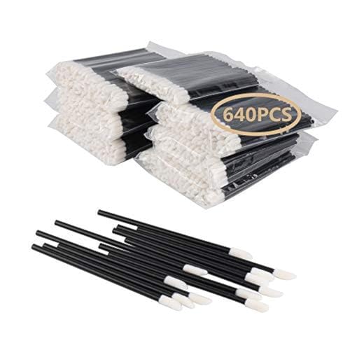 640PCS Disposable Lip Brushes Make Up Brush Lipstick Applicators Wands Makeup Applicators Brushes Lip gloss Applicators Tester Wands Tool Kits Makeup Beauty Tool Kits Black
