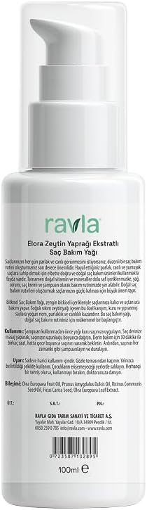 Ravla Elora Zeytin Yaprağı Ekstratlı Saç Bakım Yağı - 100ml