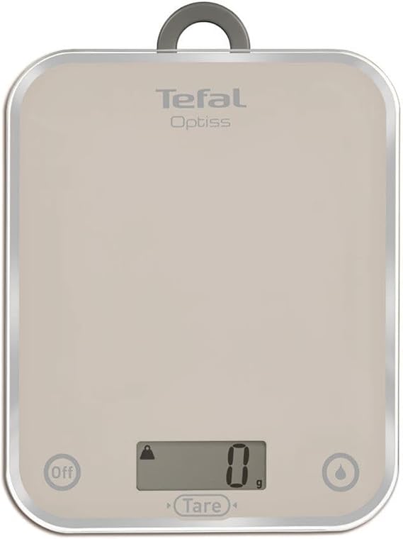 Tefal BC5004 Optiss Cam Yüzeyli Hassas Mutfak Tartısı, 5 kg Kapasite, Gümüş