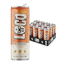 Loco Coffee Churro Latte 11 Ounce Can, 12 Count | Zero Sugar, 200mg Caffeine | Gluten Free and Dairy Free | Low Calorie Iced Coffee
