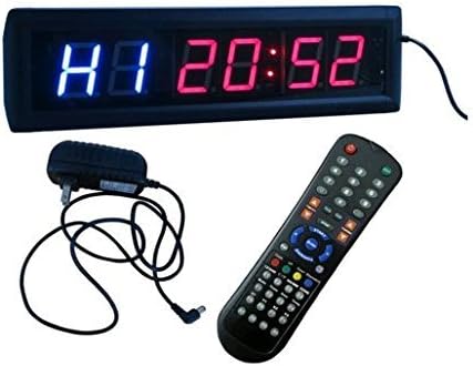Interval Timer Stopwatch Wall Clock w/IR Remote Control(14"x4"x1.5")