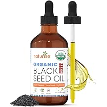 USDA Black Cumin Seed Oil Organic Nigella Sativa Black Seed Oil Organic Cold Pressed & Unrefined in Glass Bottle Vegan, Non-GMO Blackseed Nails & Hair Growth Oils 4 fl oz