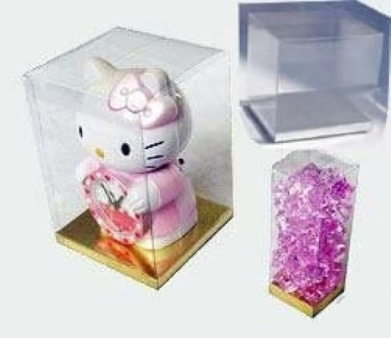 24 PCS 7x7x8-1/2 Tuck Top Clear PVC Plastic Boxes W/ Silver Card Bottom