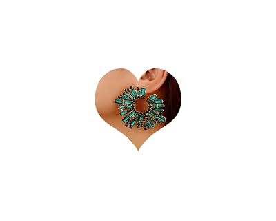 Sither Color Earrings for Women Statement Rhinestone Earrings Color Crystal Earrings Studs Jewelry for Halloween Christmas Gift green