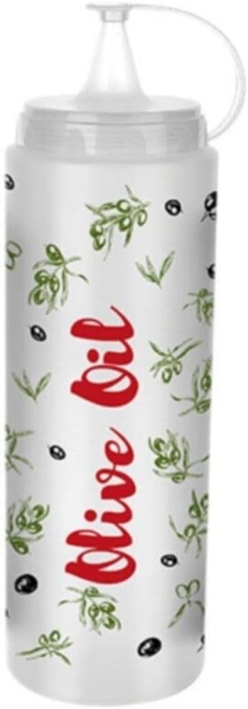 BUFFER® Şeffaf Kapaklı Sızdırmaz Yağlık Sosluk Şişesi Plastik Desenli Yağdanlık Master Chef AP-9471